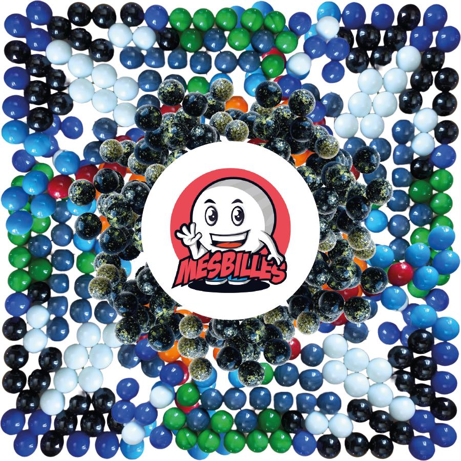 mesbilles - 30 Petites Billes Limonade - Bille en Verre 14 mm