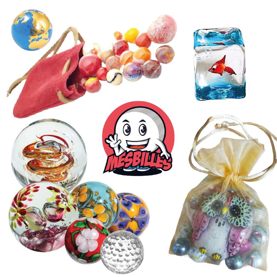 Mesbilles – 250 G De Galets En Verre Plat 30 Mm – 14 Billes Décoratives, Enfant