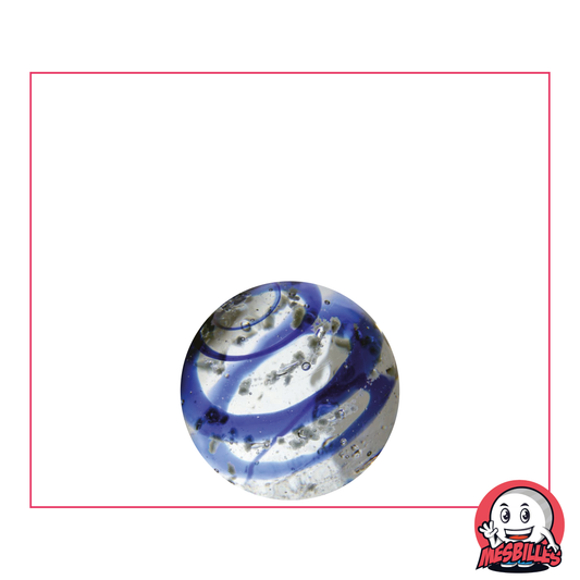 1 Dark Blue Phosphorescent Swirl Art Marble 16 mm