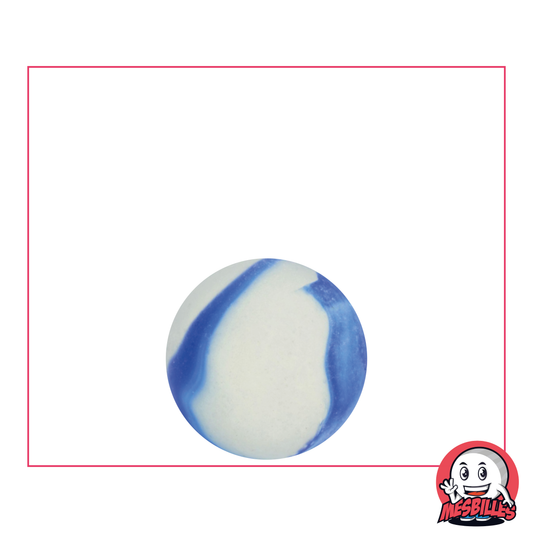 MesBilles  - Bille en verre Dépoli, Bille Givré striée de Bleu 16 mm