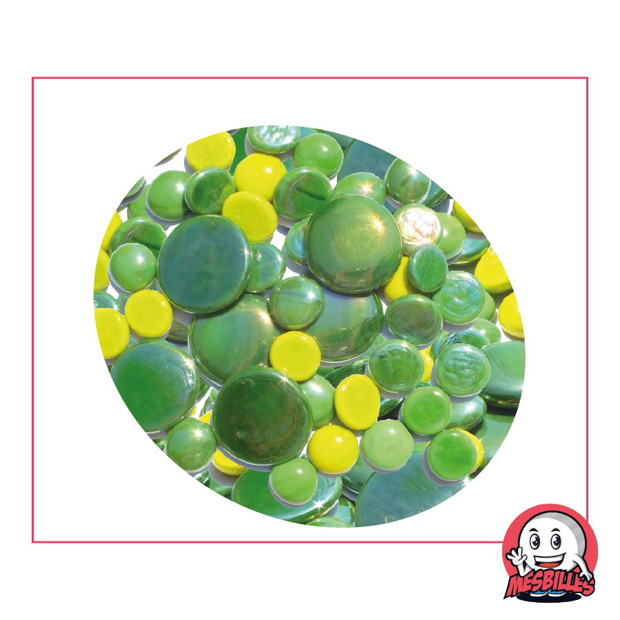 Mesbilles – Lot De 20 Billes Plates Pêche En Verre – Diamètre 16 Mm – Billes Classiques Pour Collection & Jeux