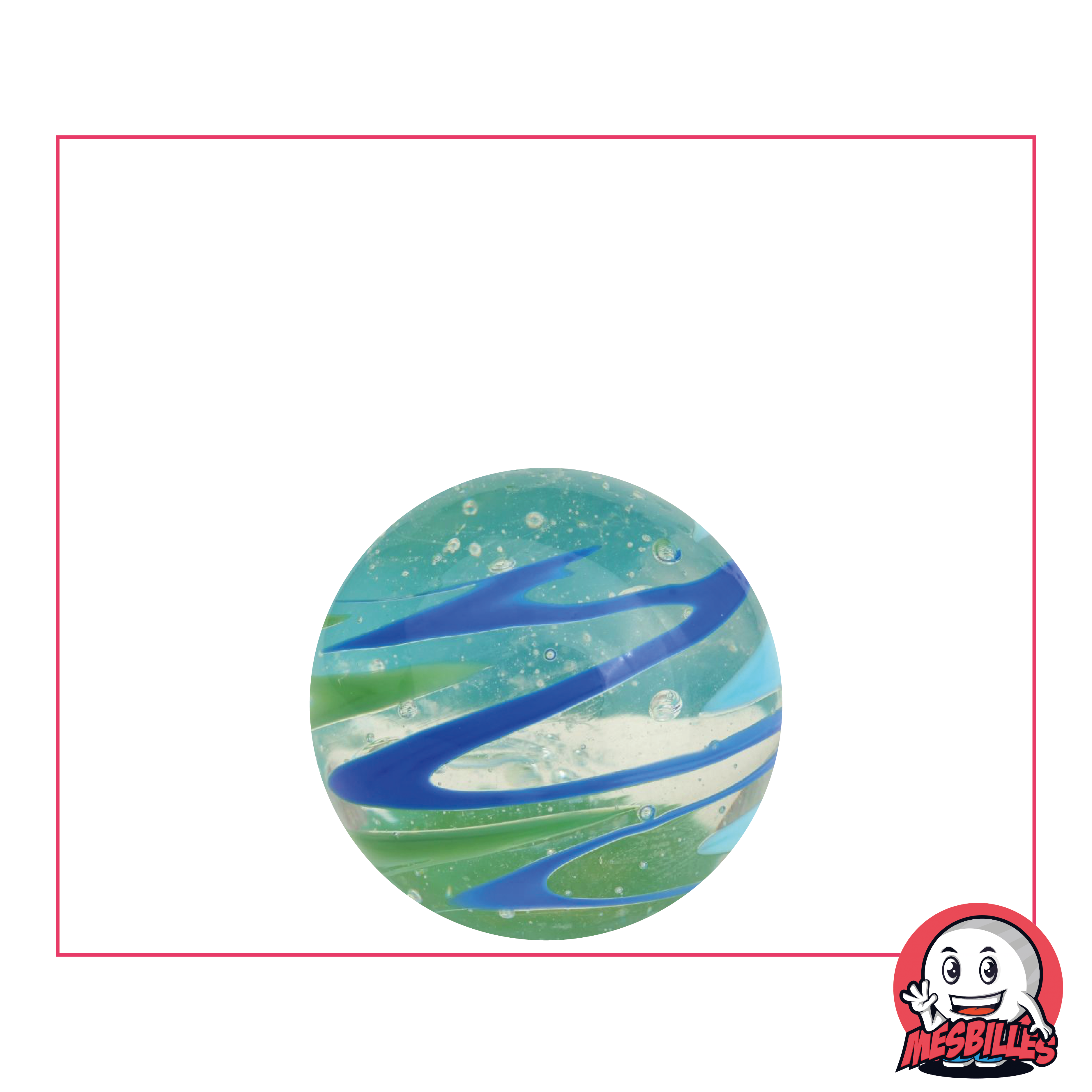 Bille d'Art Nénuphar Bleu 16 mm - Billes à Vendre en Ligne Bille d'Art Nénuphar Bleu 16 mm - Billes à Vendre en Ligne