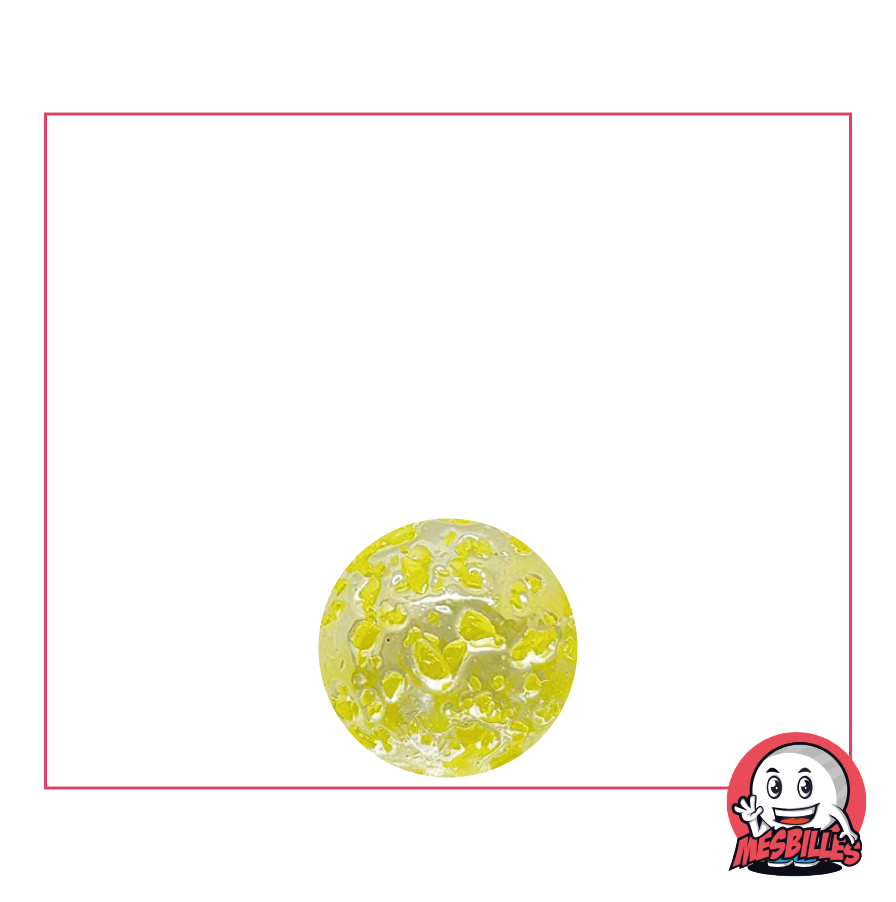 Mesbilles - 500 GR Jaune Loupe 300 Billes Plates 12 Mm - Galets En Verre Décoratifs Pour Vases Et Créations