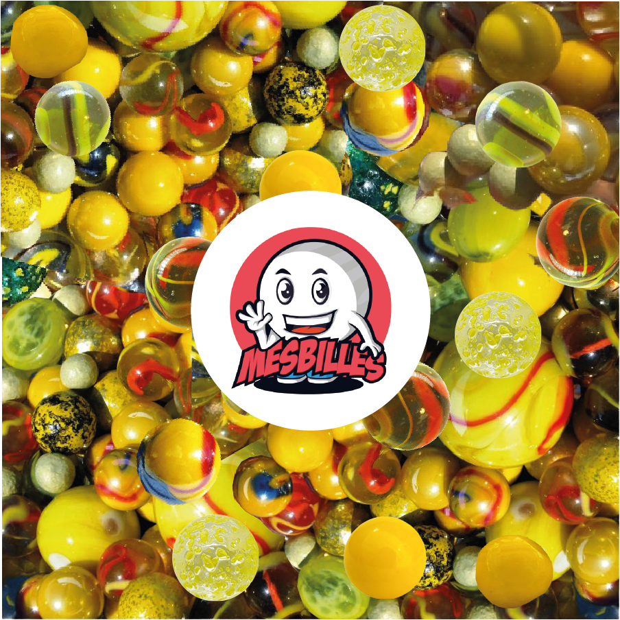 100 Multi Yellow Marbles