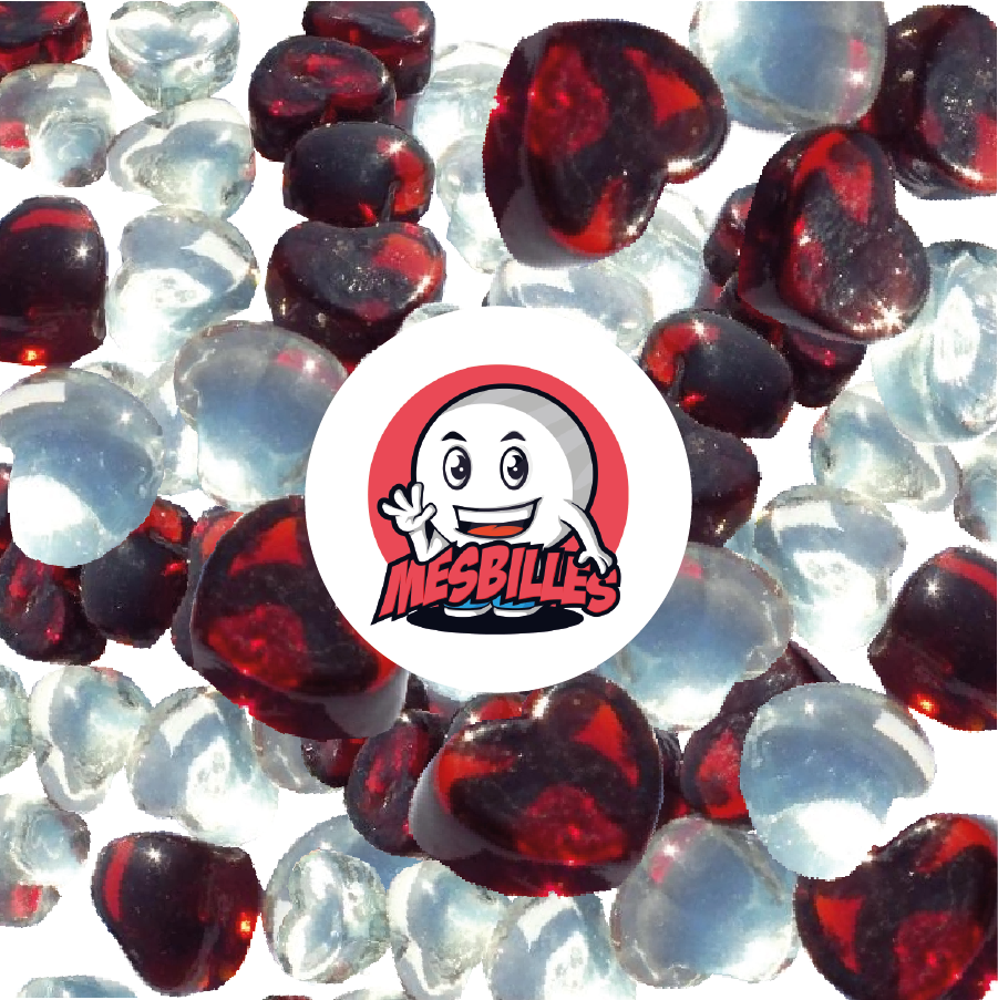 55 Heart Marbles