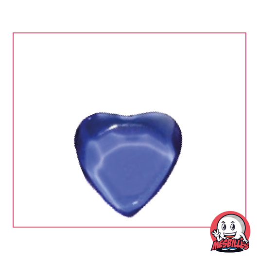 Bille Extra-Plate Cœur en Verre Translucide Bleu-Foncé - MesBilles