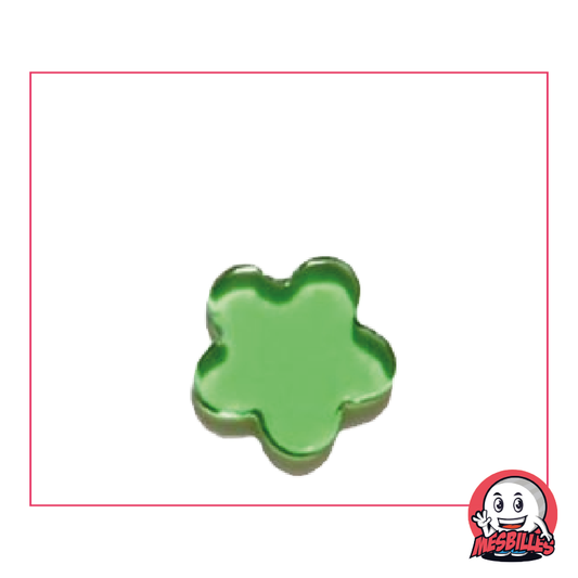 Bille Extra-Plate Fleur en Verre Translucide Vert - MesBilles