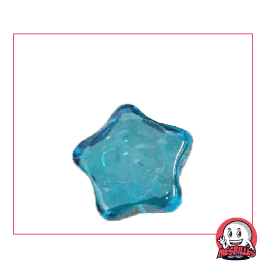 Bille Hollywood en verre translucide bleu-clair de forme plate, taille 2 cm - MesBilles