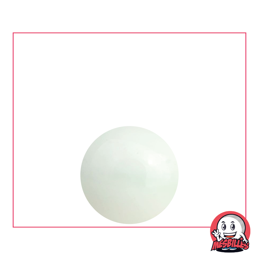 Bille Perle Opaque 16 mm - Bille blanche brillantes - MesBilles