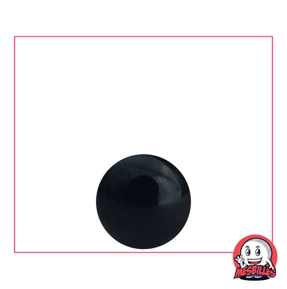 Bille Perle Opaque Noire 14 mm - Bille en verre ronde - MesBilles