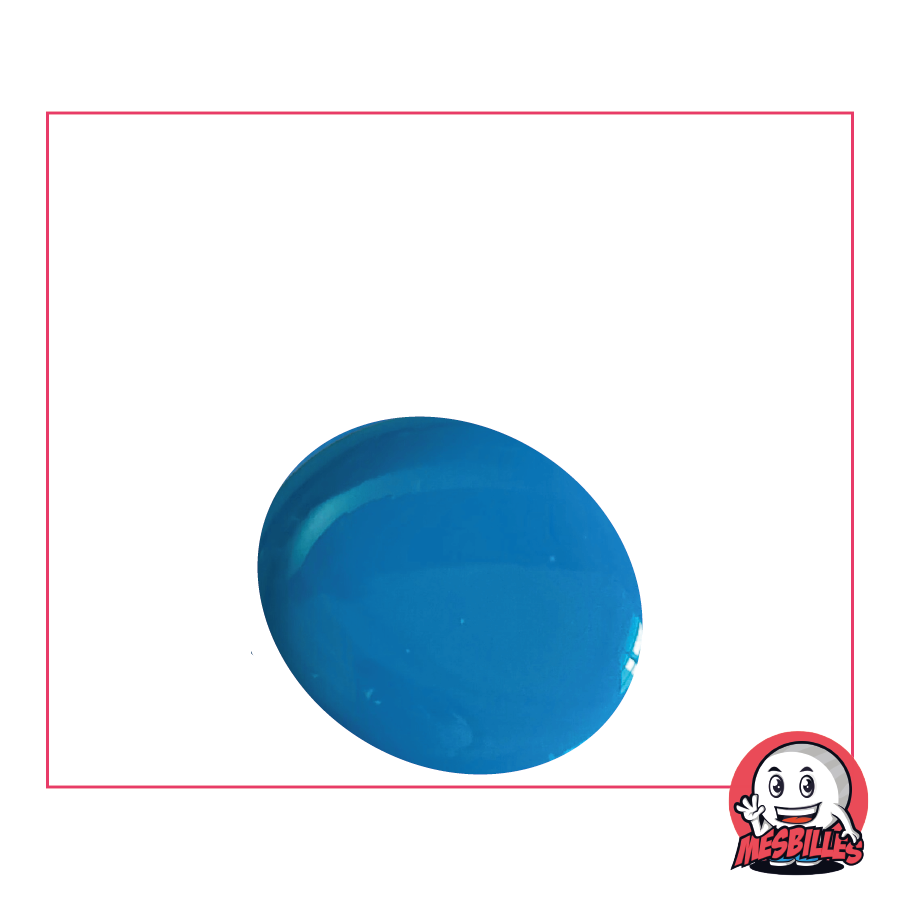 1 Bille Plate Perle Bleu Clair 30 mm