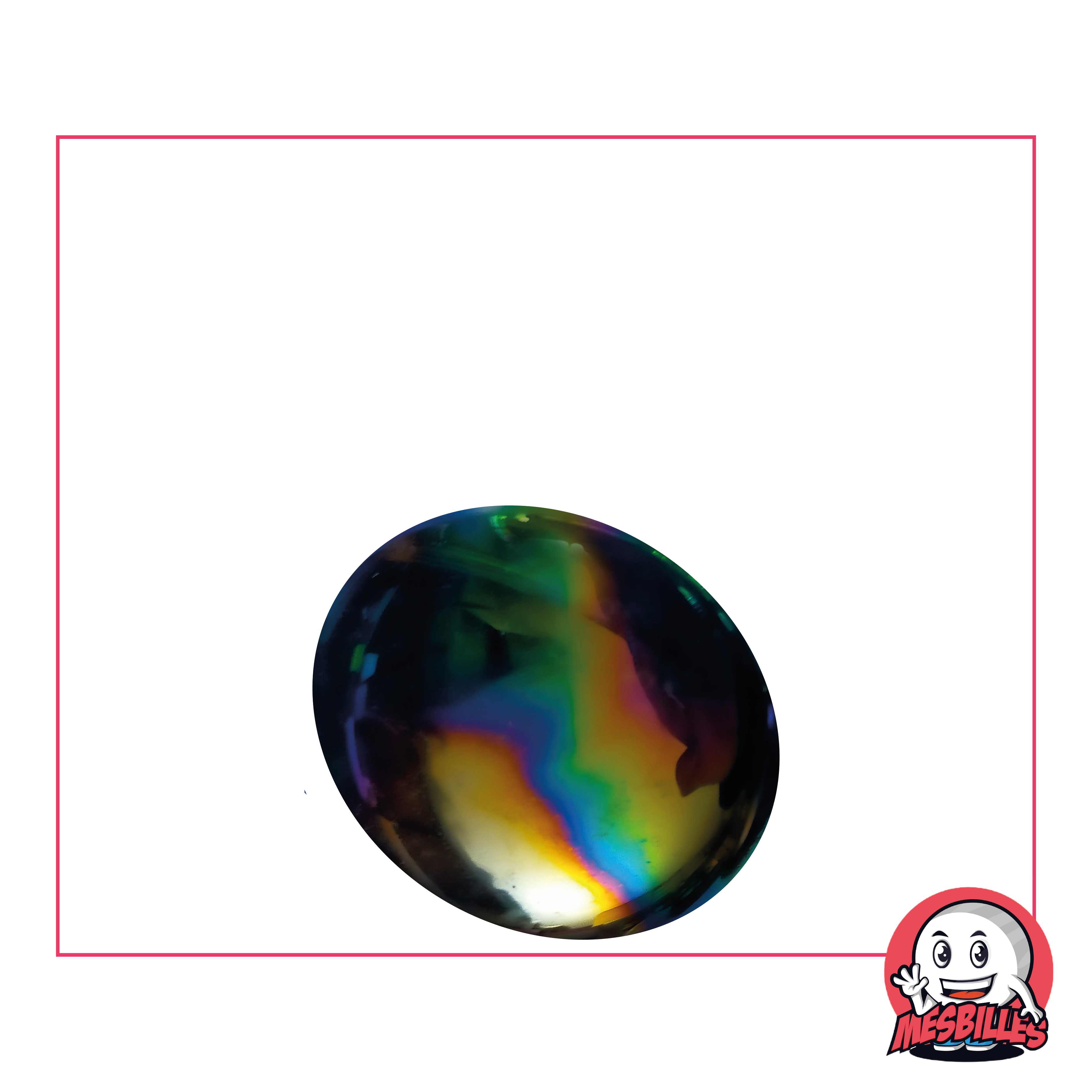 mesbilles - 20 Billes Plates Bleu Glossy - Galet en Verre 16 mm mesbilles - 20 Billes Plates Bleu Glossy - Galet en Verre 16 mm