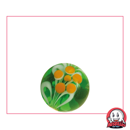 1 Green Floral Art Marble 16 mm
