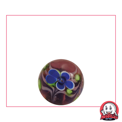 1 Purple Floral Art Marble 16 mm