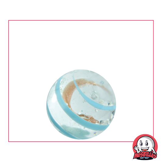 1 Light Blue Phosphorescent Swirl Art Marble 22 mm