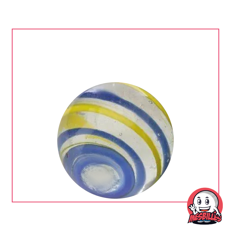 1 Bille Cyclone Jaune et Bleu 25 mm