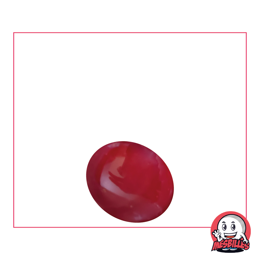 1 Bille Plate 18 mm Glossy Rouge