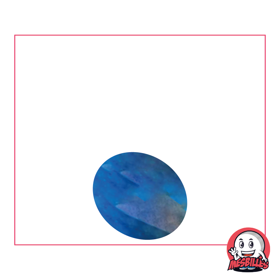 1 Bille Plate 18 mm Irisée Bleu