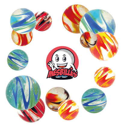 1 Red Flash Art Marble 16 mm
