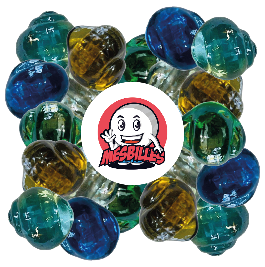 Lot De 25 Billes Pépite Étoile Verre 16 Mm - Billes Fantaisie MesBilles - Collection Spéciale