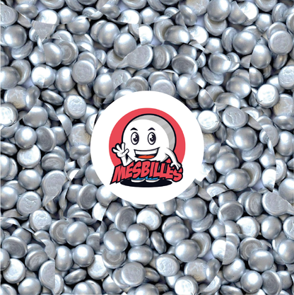 1 flacher Marmor 18 mm Metallic-Silber