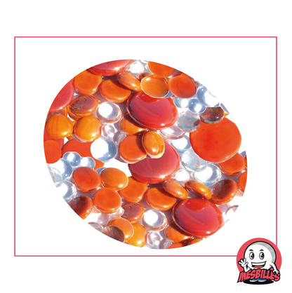 Billes Plates orange et cristal, transparentes et opaques brillantes, 12mm-30mm