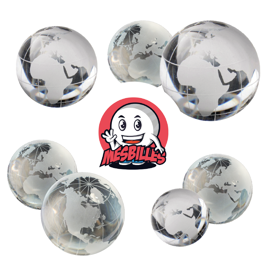 Billes Monde Cristal Collection d'Art - Billes en verre 30 mm