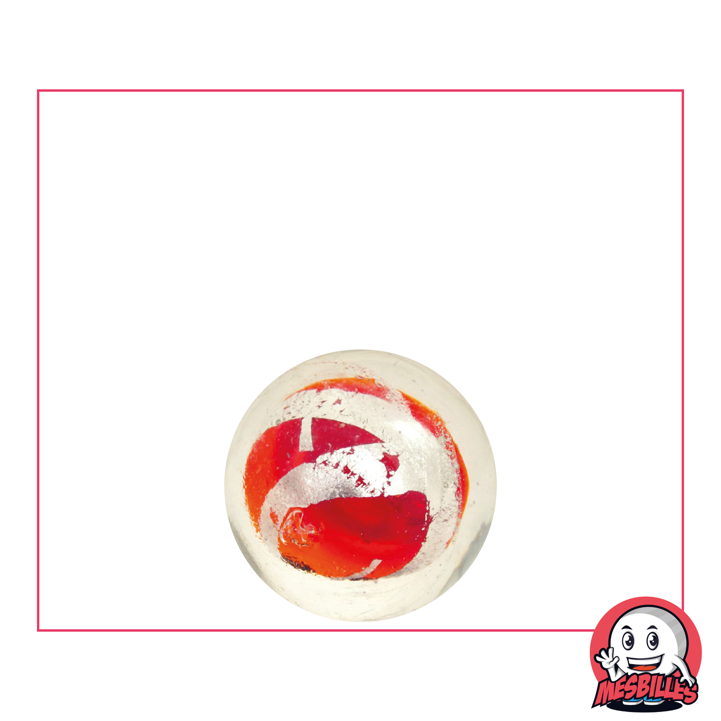 1 Art Cage Marble Silver Red 16 mm
