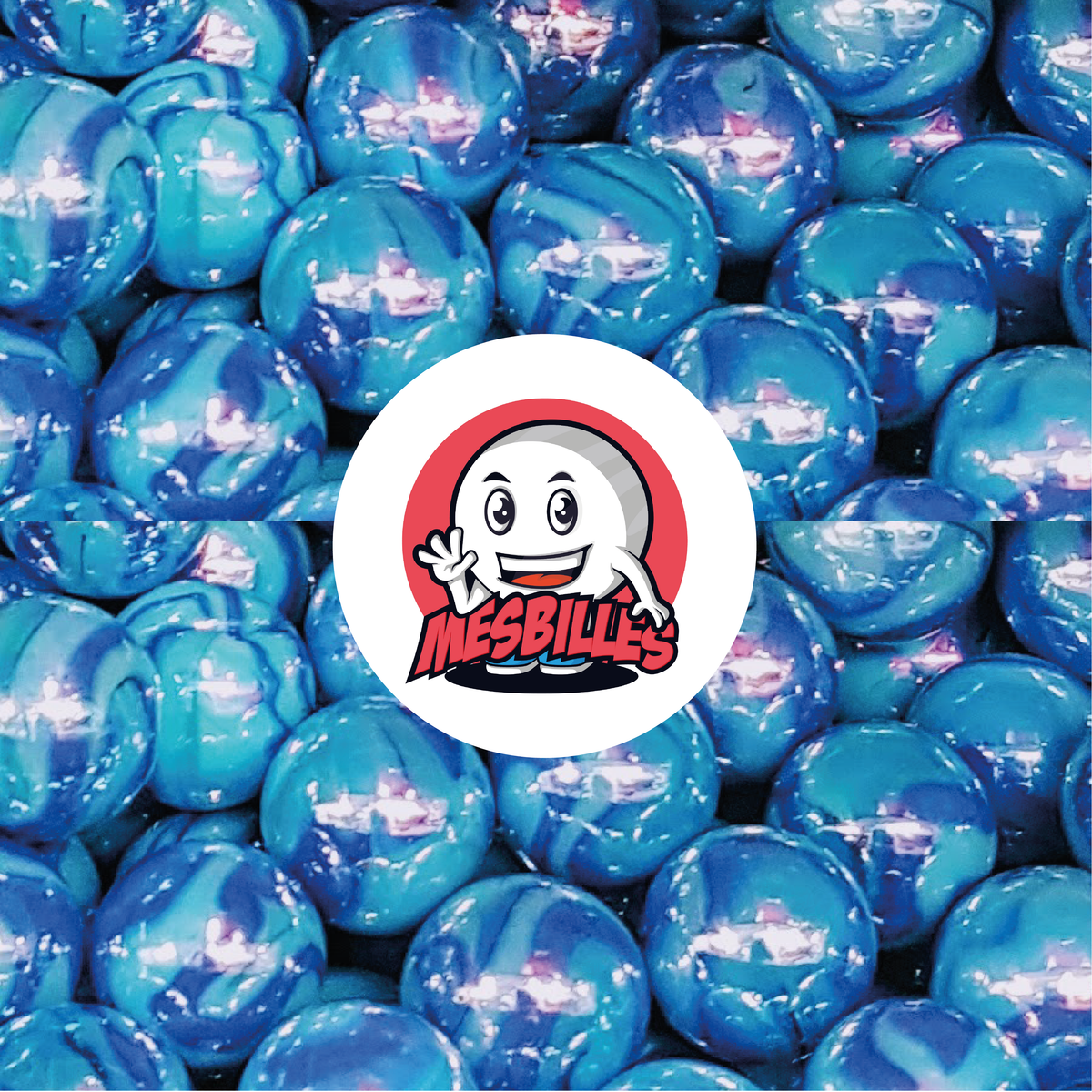 Bille Ruban de 42 mm | Zébrures Bleues | Très Grosse Bille Bille Ruban de 42 mm | Zébrures Bleues | Très Grosse Bille