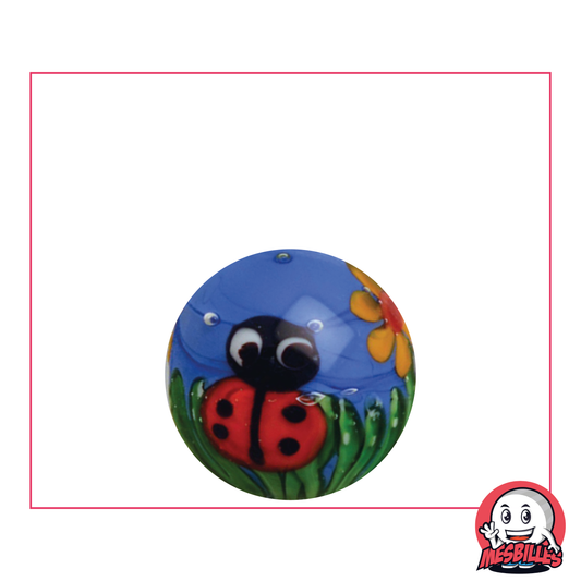 1 Blue Ladybug Art Marble 22 mm