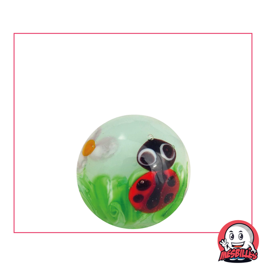 1 Green Ladybug Art Marble 22 mm