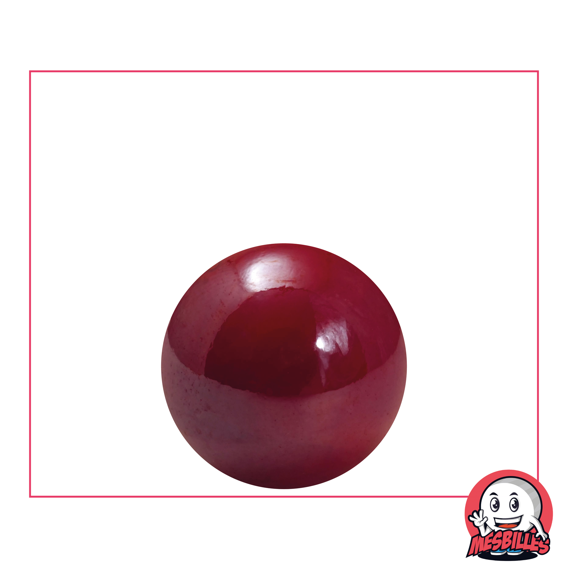 Bille Glossy 22 mm - Verre Opaque et Brillant Rouge