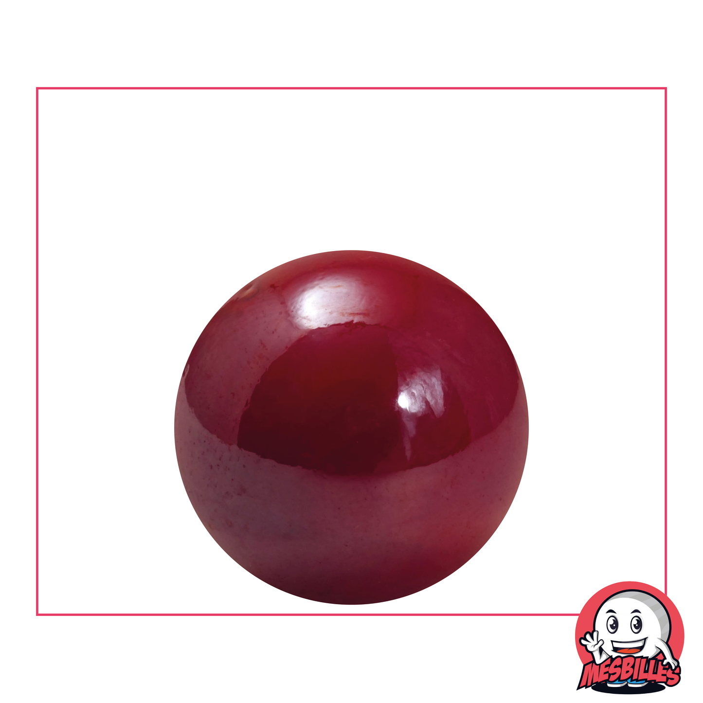 Bille Glossy 14 mm - Verre Opaque et Brillant Rouge - MesBilles