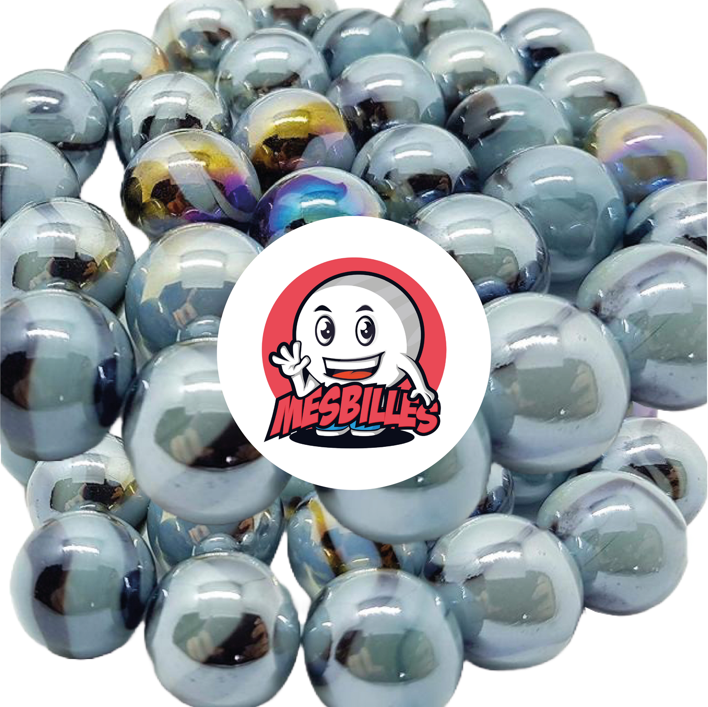 1 Gray-Blue Marble 16 mm