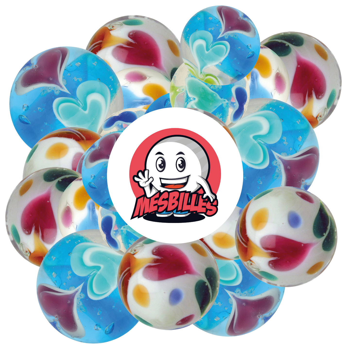 1 Art Ice Cream Marble Blue 16 mm