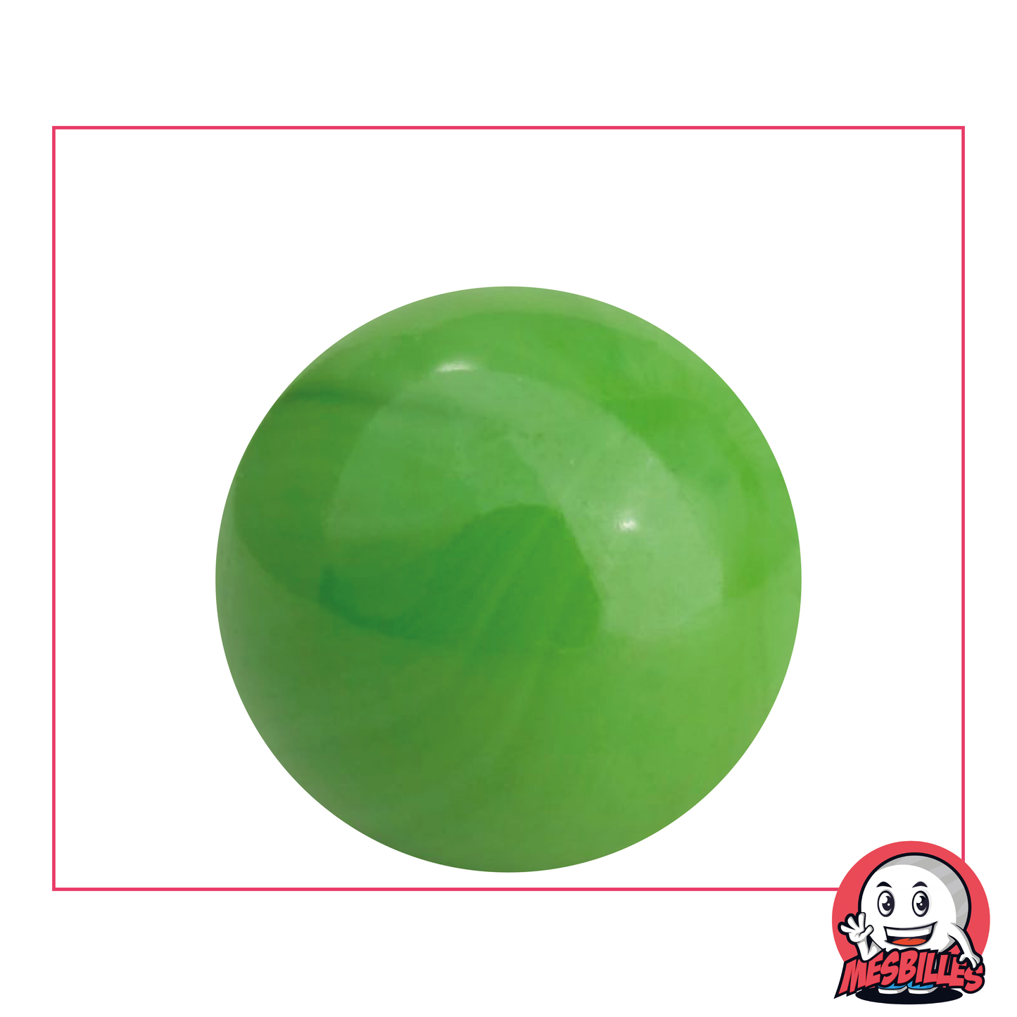Bille Perle Opaque Verte 35 mm Bille en verre | MesBilles - MesBilles