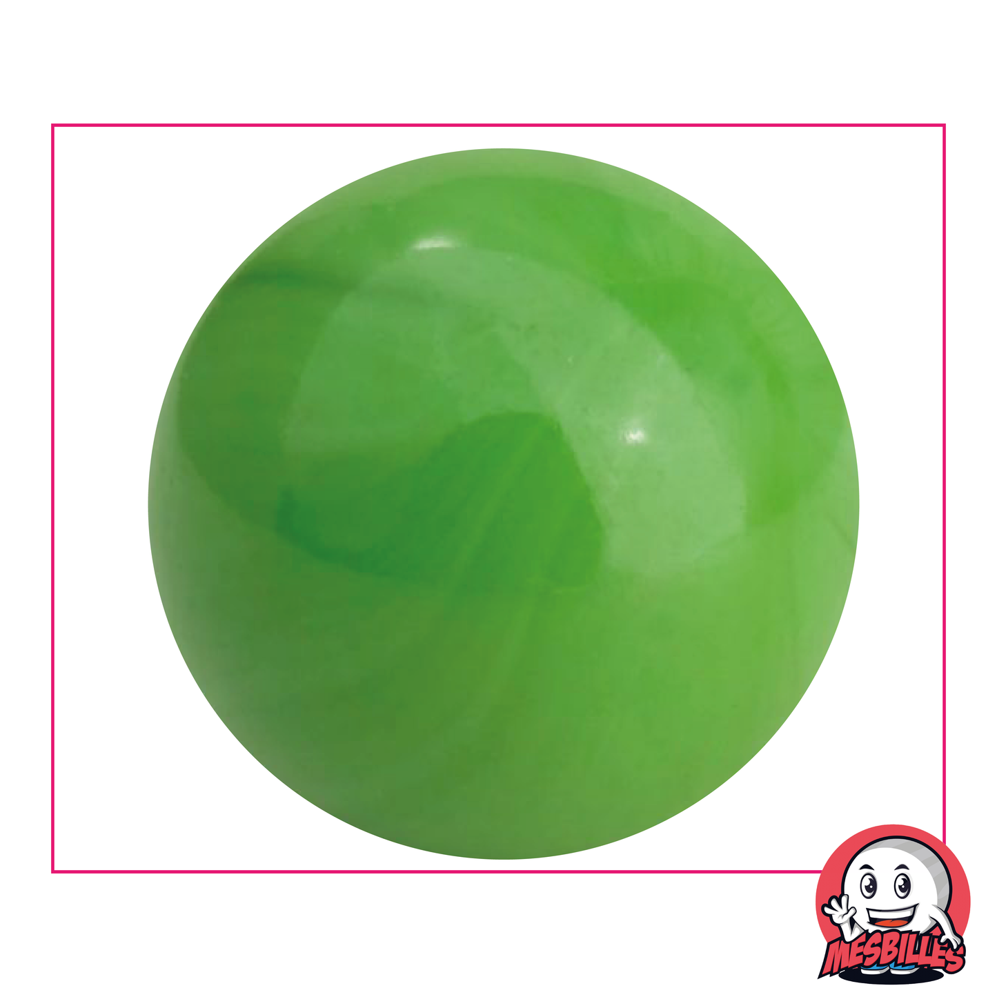 Bille Perle Opaque Verte 50mm Bille en verre | MesBilles - MesBilles