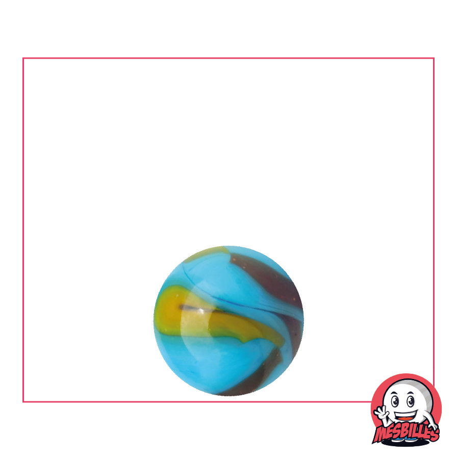 Bille Planète Terre Opaque de couleur Bleu avec des traces de Noir de 14 mm - MesBilles