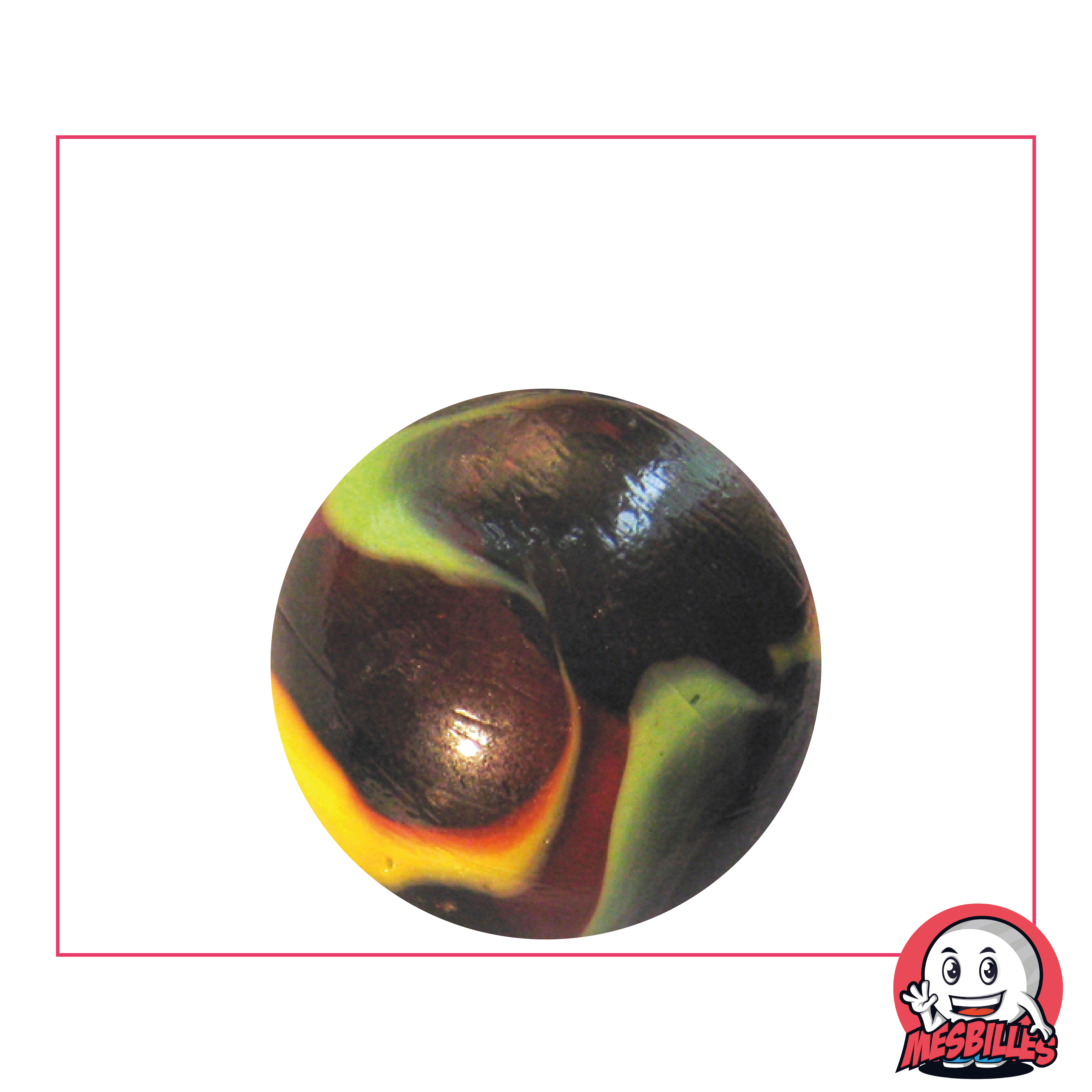 2 Billes Jurassiques En Verre De 43 Mm Par MesBilles - Pour Collection Ou Décoration, Livraison En Filet