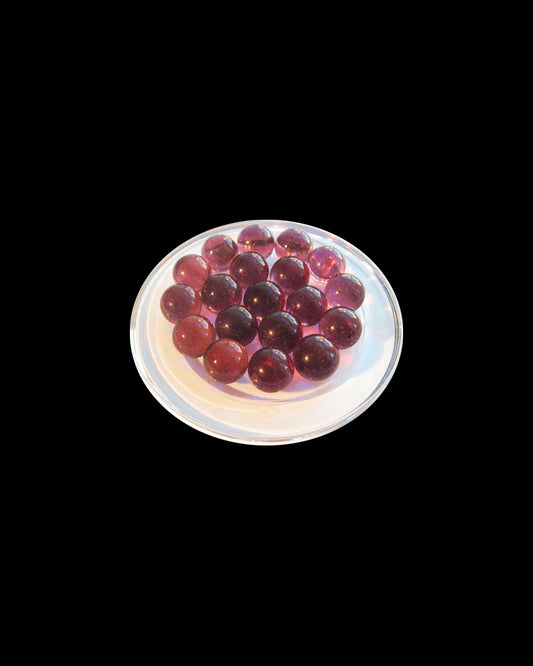1 Bille Loupe Violet de 16 mm, bille en verre ronde, de couleur Violette et translucide